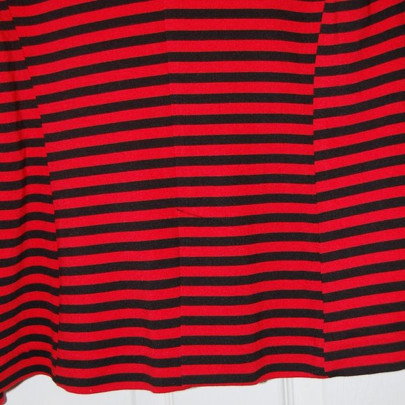OLIVIA MOON  Women's Red/Blacked Striped one Button Jacket Size Med. - Picture 7 of 11